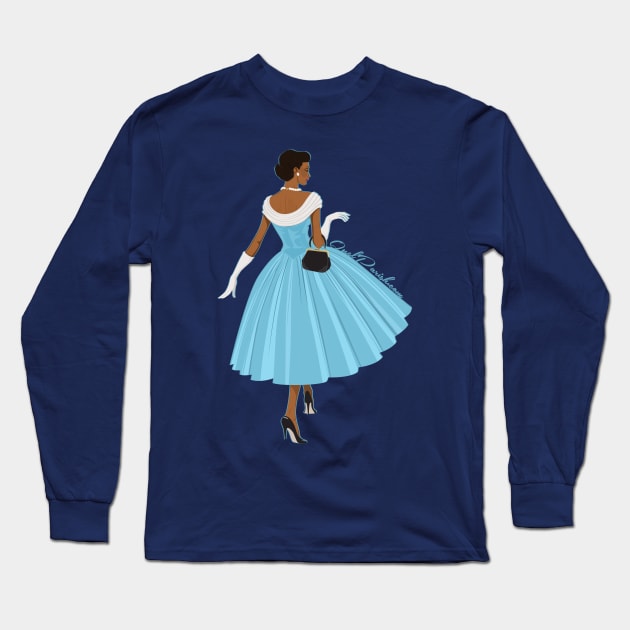 Black Vintage in Blue Long Sleeve T-Shirt by quelparish